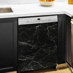 Dishwasher wall decal black marble